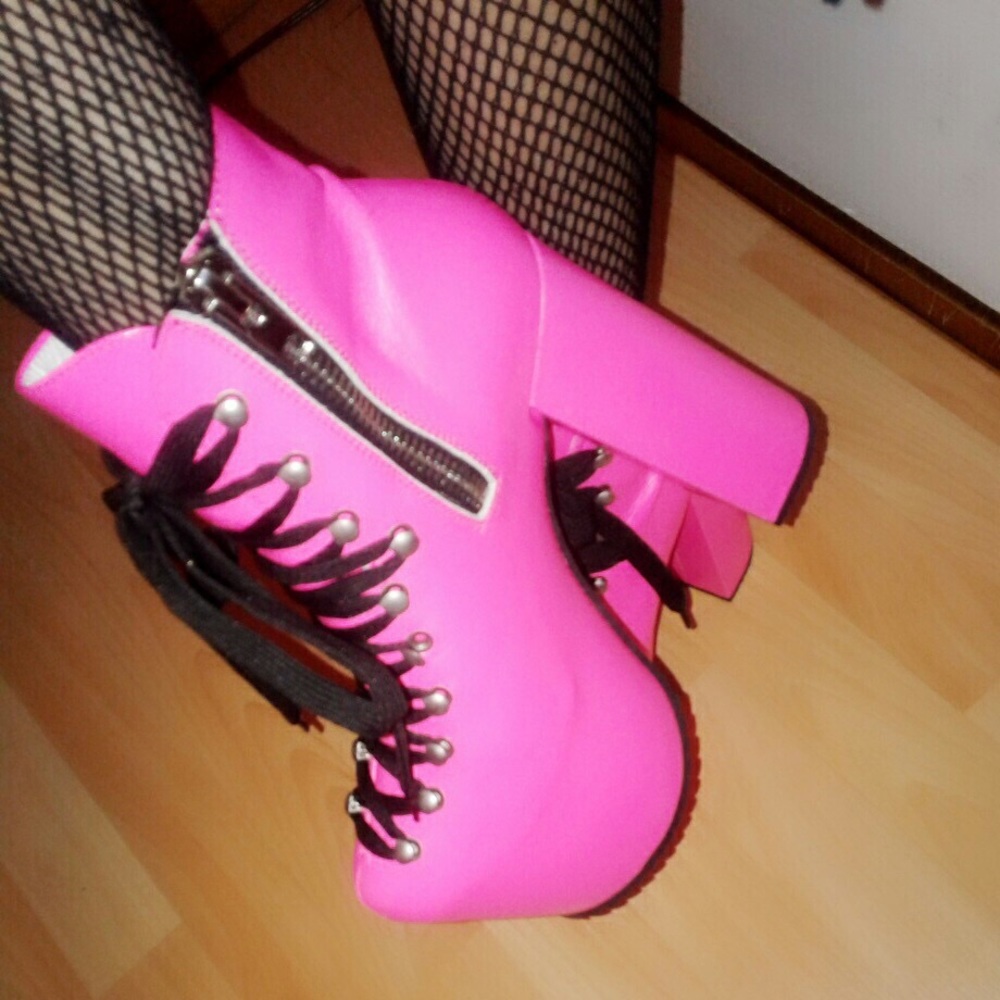 Hot Pink Platform Booties - Picture 4 of 4